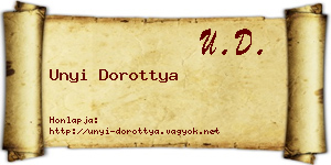 Unyi Dorottya névjegykártya